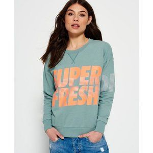 SuperDry Athletics Womens M Green Long Sleeves Fre